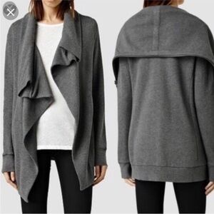 All Saints gray open front jacket size Medium. Excellent condition